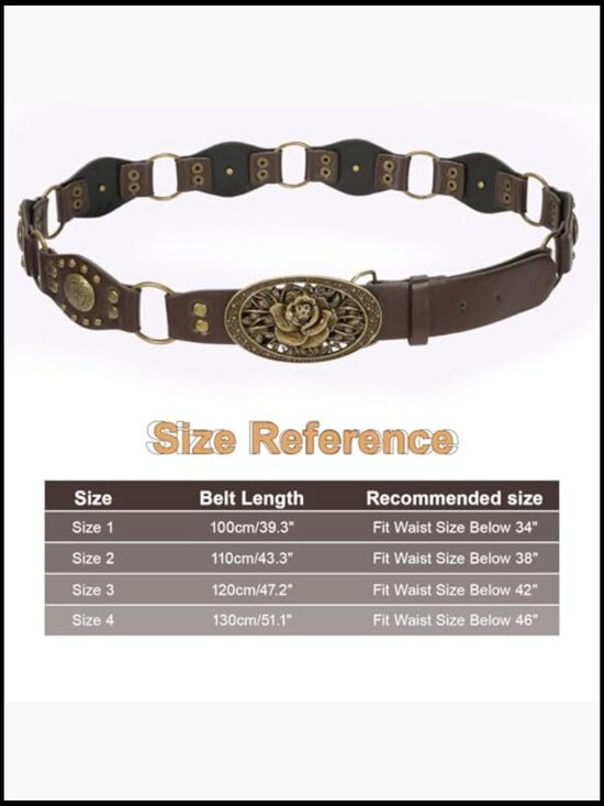 Vintage Western Belt Studded Rivets Faux Leather Cowgirl Chic Adjustable main image 5